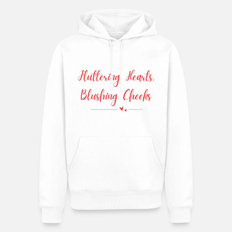 Fluttering Hearts Blushing Cheeks - Männer Premium Bio Hoodie - Weiß