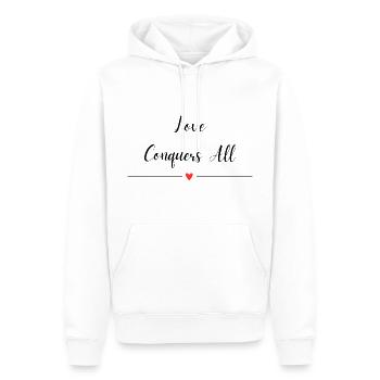 Love Conquers All - Men’s Premium Organic Hoodie - white - Front - Nico (187cm)