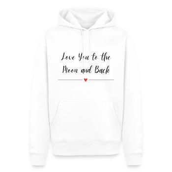 Ich liebe dich bis zum Mond und zurück" - Männer Premium Bio Hoodie - Weiß - Vorne - Nico (187cm)