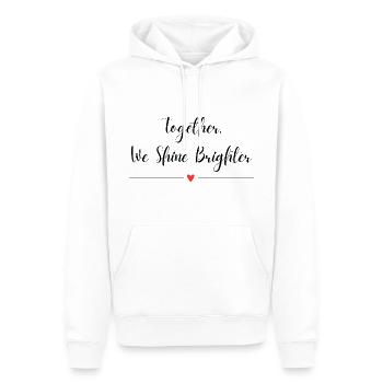 Together, We Shine Brighter - Men’s Premium Organic Hoodie - white - Front - Nico (187cm)