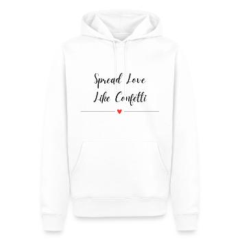Spread Love Like Confetti - Men’s Premium Organic Hoodie - white - Front - Nico (187cm)