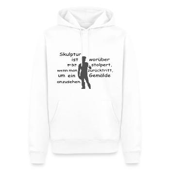 skulptur ist 4 - Männer Premium Bio Hoodie - Weiß - Vorne - Nico (187cm)