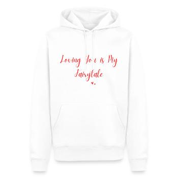 T’aimer est mon conte de fées - Sweat à capuche Premium bio Homme - blanc - Devant - Nico (187cm)