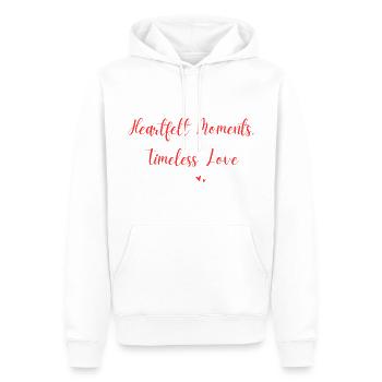Heartfelt Moments Timeless Love - Men’s Premium Organic Hoodie - white - Front - Nico (187cm)