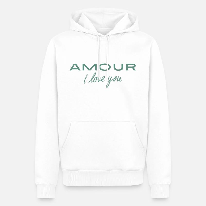 Amour je t’aime - Sweat à capuche Premium bio Homme - blanc