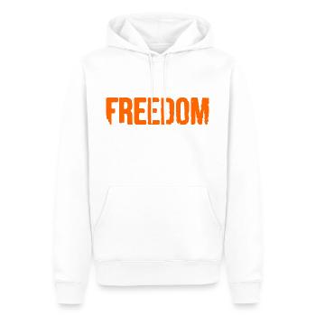 Freedom - Männer Premium Bio Hoodie - Weiß - Vorne - Nico (187cm)