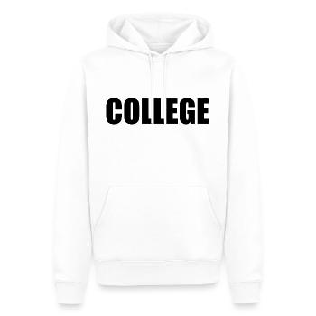 College - Männer Premium Bio Hoodie - Weiß - Vorne - Nico (187cm)