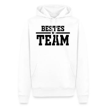 Équipe, meilleur groupe, travail d'équipe - Sweat à capuche Premium bio Homme - blanc - Devant - Nico (187cm)