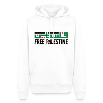 Free Palestine Gaza West Bank - Männer Premium Bio Hoodie - Weiß - Vorne - Nico (187cm)