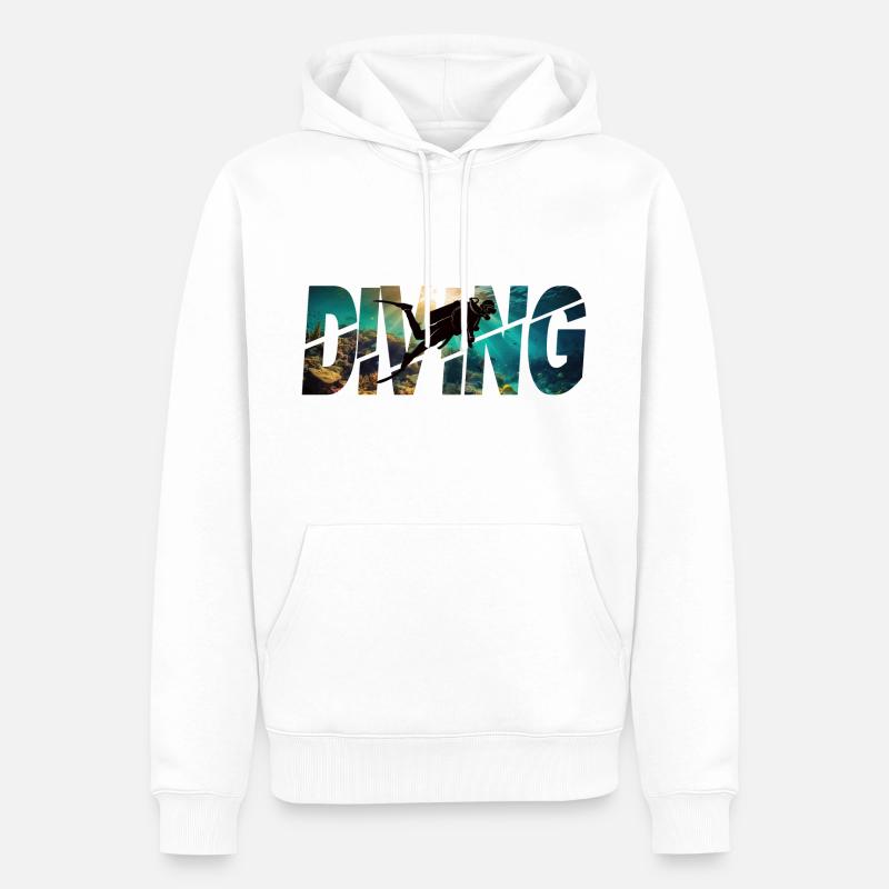 Plongeur plongeur - Sweat à capuche Premium bio Homme - blanc