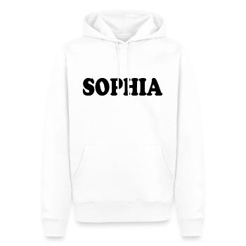 Sophia - Men’s Premium Organic Hoodie - white - Front - Nico (187cm)