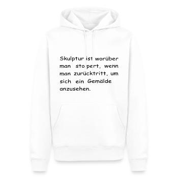 Skulptur ist worüber man stolpert - Männer Premium Bio Hoodie - Weiß - Vorne - Nico (187cm)