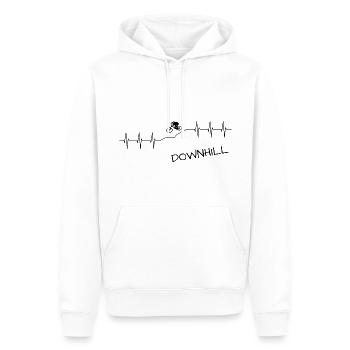 Downhill bmx Mtb Geschenk Herzschlag - Männer Premium Bio Hoodie - Weiß - Vorne - Nico (187cm)