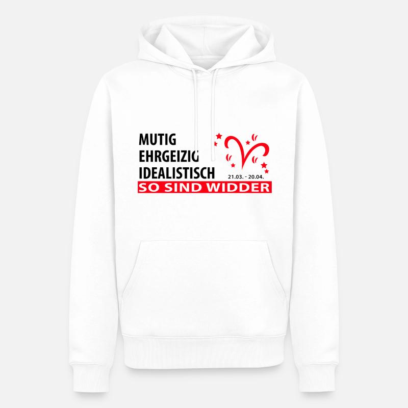 Sternzeichen Widder - Eigenschaften - Männer Premium Bio Hoodie - Weiß