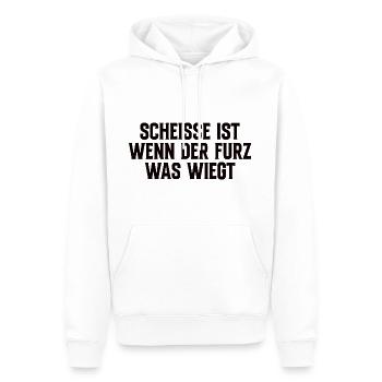 Scheisse Ist Wenn Der Furz Was Wiegt - Männer Premium Bio Hoodie - Weiß - Vorne - Nico (187cm)