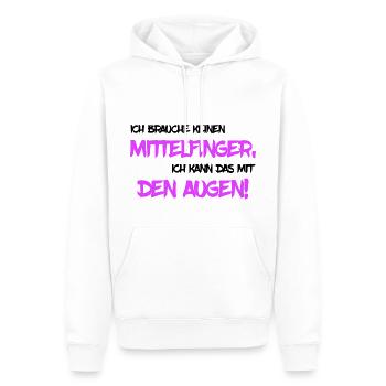 Brauche keinen Mittelfinger - Männer Premium Bio Hoodie - Weiß - Vorne - Nico (187cm)