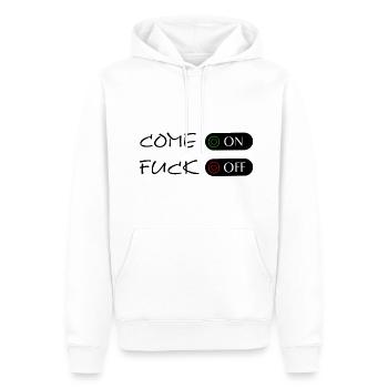 come on fuck off - Männer Premium Bio Hoodie - Weiß - Vorne - Nico (187cm)