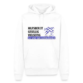 Sternzeichen Wassermann - Eigenschaften - Männer Premium Bio Hoodie - Weiß - Vorne - Nico (187cm)