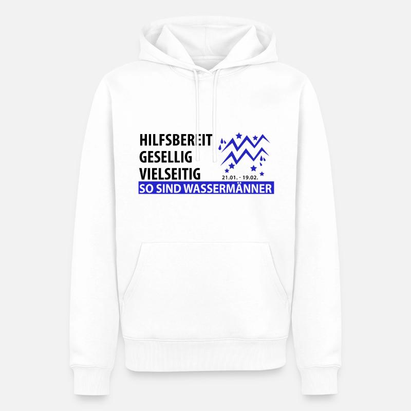 Sternzeichen Wassermann - Eigenschaften - Männer Premium Bio Hoodie - Weiß