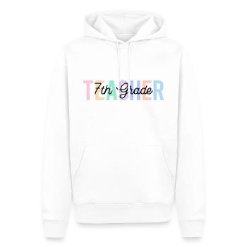 Lehrer 7. Klasse zurück zur Schule - Männer Premium Bio Hoodie - Weiß - Vorne - Nico (187cm)