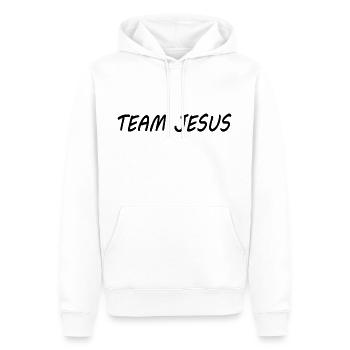 Team jesus - Sweat à capuche Premium bio Homme - blanc - Devant - Nico (187cm)