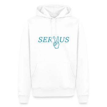 Servus - Männer Premium Bio Hoodie - Weiß - Vorne - Nico (187cm)