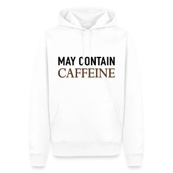 Peut contenir de la caféine Café Dire - Sweat à capuche Premium bio Homme - blanc - Devant - Nico (187cm)