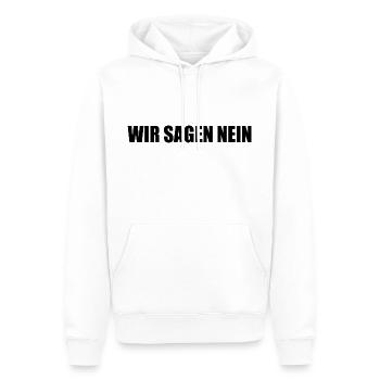 Wir sagen nein - Männer Premium Bio Hoodie - Weiß - Vorne - Nico (187cm)