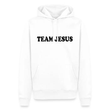 Team jesus - Sweat à capuche Premium bio Homme - blanc - Devant - Nico (187cm)