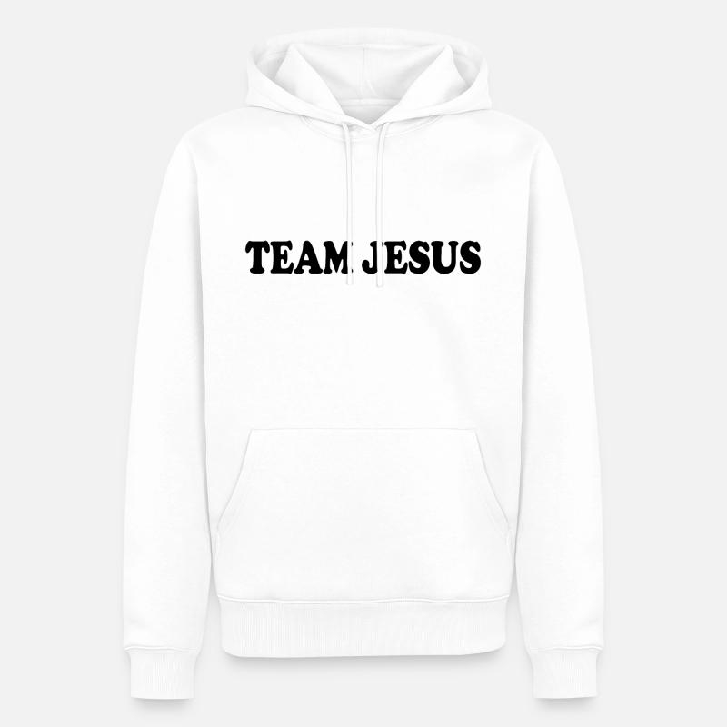 Team jesus - Sweat à capuche Premium bio Homme - blanc