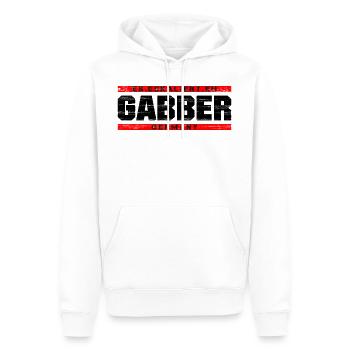 Gabber - Männer Premium Bio Hoodie - Weiß - Vorne - Nico (187cm)