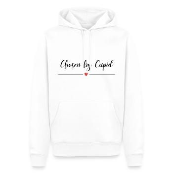 Ausgewählt von Amor - Männer Premium Bio Hoodie - Weiß - Vorne - Nico (187cm)