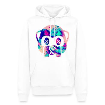 Hipster Monkey - Männer Premium Bio Hoodie - Weiß - Vorne - Nico (187cm)