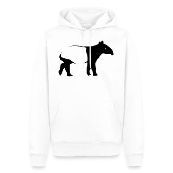Cantonnières tapir cadeau animaux exotiques Silhoutte - Sweat à capuche Premium bio Homme - blanc - Devant - Nico (187cm)