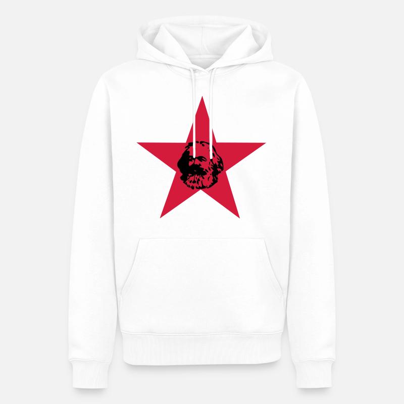 Marx - Männer Premium Bio Hoodie - Weiß