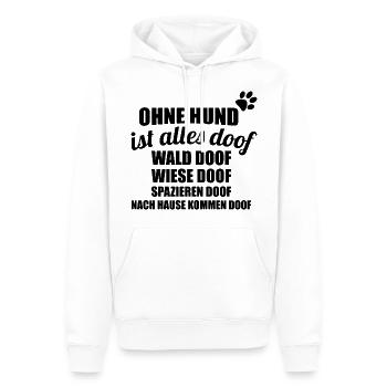 ohne hund ist alles doof - Männer Premium Bio Hoodie - Weiß - Vorne - Nico (187cm)