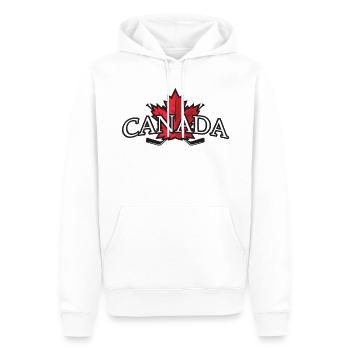 Canada - Kanada - Sweat à capuche Premium bio Homme - blanc - Devant - Nico (187cm)