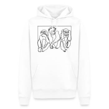 Singe Singe Trois Singes Cadeau Design Premium - Sweat à capuche Premium bio Homme - blanc - Devant - Nico (187cm)