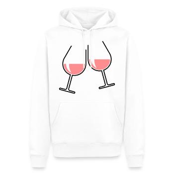 x2 verres à vin rosé (ventre de vin rosé ouvert 2C) - Sweat à capuche Premium bio Homme - blanc - Devant - Nico (187cm)