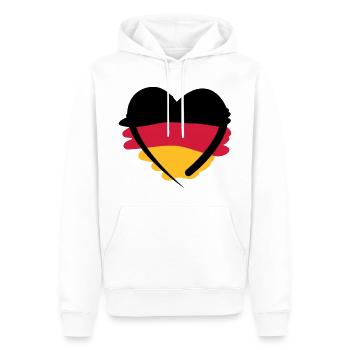 Deutschland Herz - Männer Premium Bio Hoodie - Weiß - Vorne - Nico (187cm)