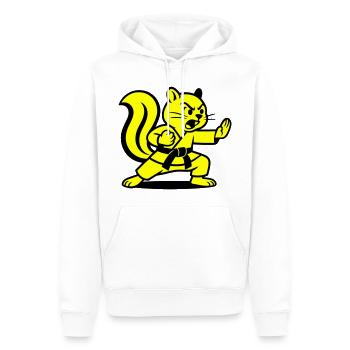 Karaté Écureuils ! - Sweat à capuche Premium bio Homme - blanc - Devant - Nico (187cm)