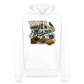 Missouri Show Me State Vintage-Reiseaufkleber - Männer Premium Bio Hoodie - Weiß - Vorne - Nico (187cm)