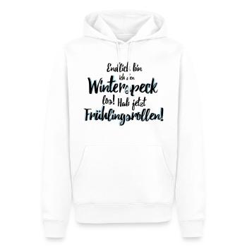 Frühlingsrolle statt Winterspeck - Männer Premium Bio Hoodie - Weiß - Vorne - Nico (187cm)