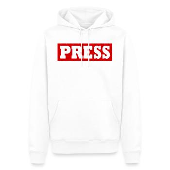 Press - Sweat à capuche Premium bio Homme - blanc - Devant - Nico (187cm)