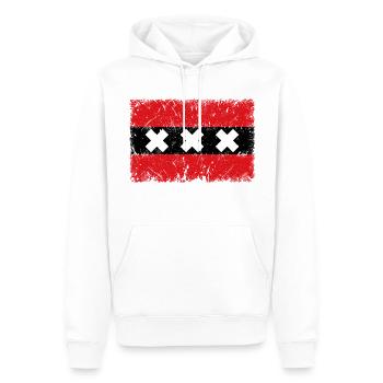 Amsterdam VINTAGE - Sweat à capuche Premium bio Homme - blanc - Devant - Nico (187cm)