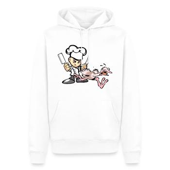 Lustiger Koch-Schluck - Männer Premium Bio Hoodie - Weiß - Vorne - Nico (187cm)