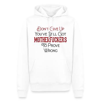 Motivation Fun Quote Graphique - Sweat à capuche Premium bio Homme - blanc - Devant - Nico (187cm)