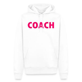 Coach - Männer Premium Bio Hoodie - Weiß - Vorne - Nico (187cm)