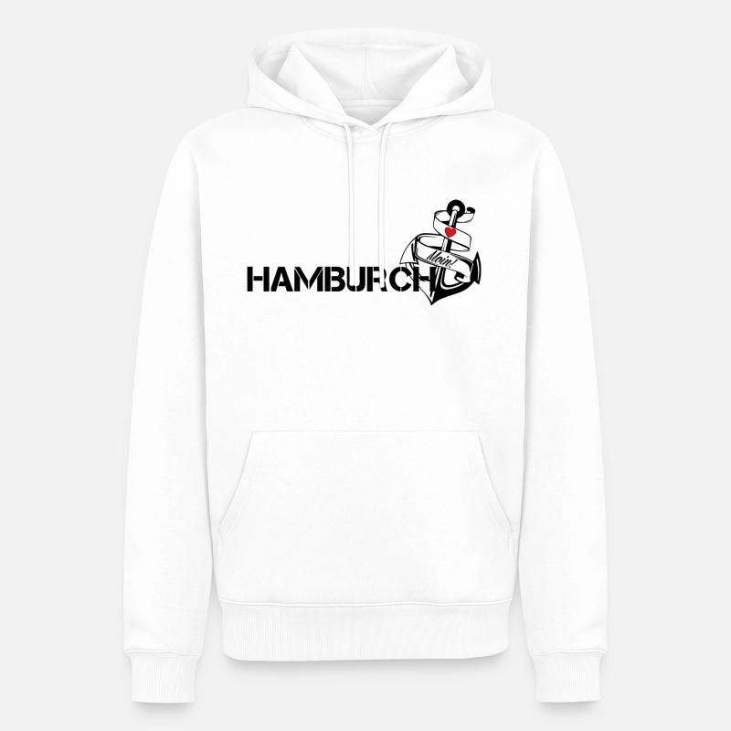 Hamburch - Männer Premium Bio Hoodie - Weiß