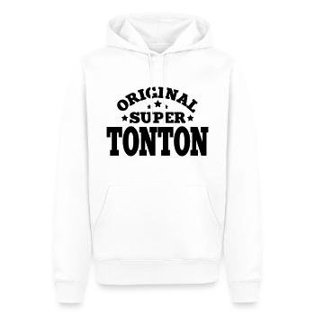 original super tonton - Sweat à capuche Premium bio Homme - blanc - Devant - Nico (187cm)